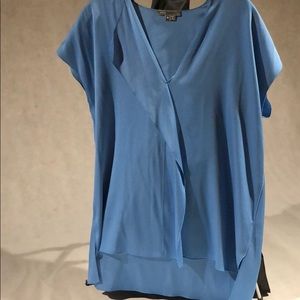 Blue silk blouse